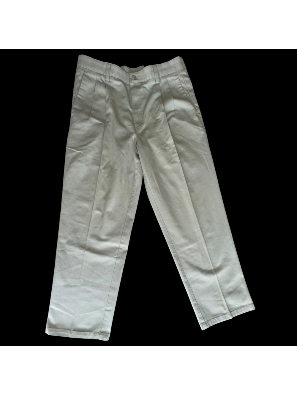 Dockers Mens 32x29* Khaki Pants Pleated Front Individual Fit Cotton Cream Chinos